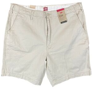 Levis XX Chino EZ Shorts Mens XL Khaki Tan Stretch Elastic Waist A10430010 NEW